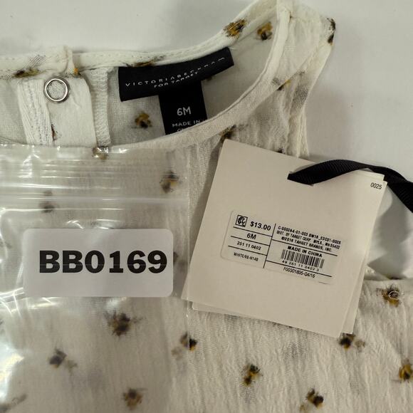 Victoria Beckham for Target 6 Month NEW Baby Bee Romper Summer - Picture 3 of 8